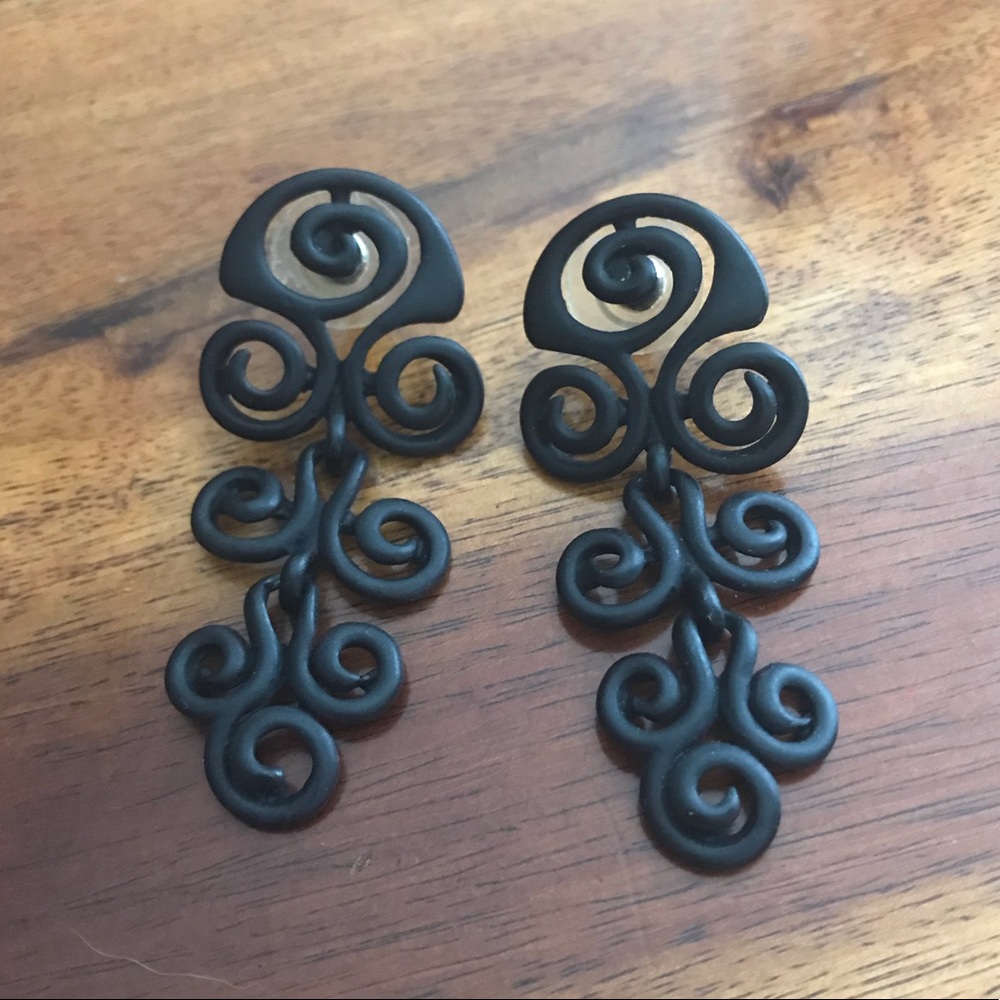 Vintage Black Metal Earrings